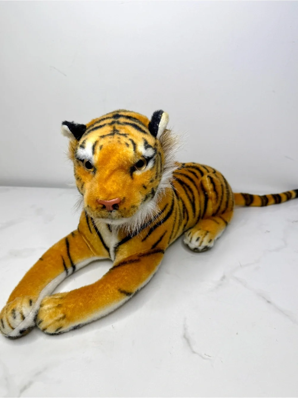 Bengal Tiger Realistic Plush Laying 24”